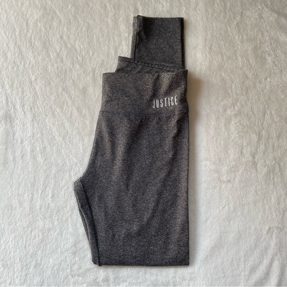 Justice Active Leggings Gray Full length size 12 Kids - Picture 1 of 10